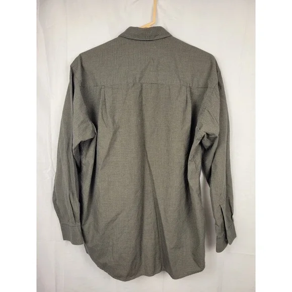 Claiborne Mens Button Up Shirt Long Sleeve Checkered Casual Medium - Picture 3 of 8